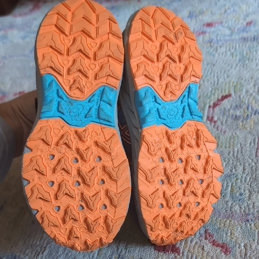 EUC Asics Blue and Orange Sneakers with Breathable Mesh - Picture 3 of 7